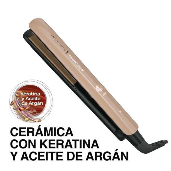 Plancha para el cabello con Keratina y aceite de argan